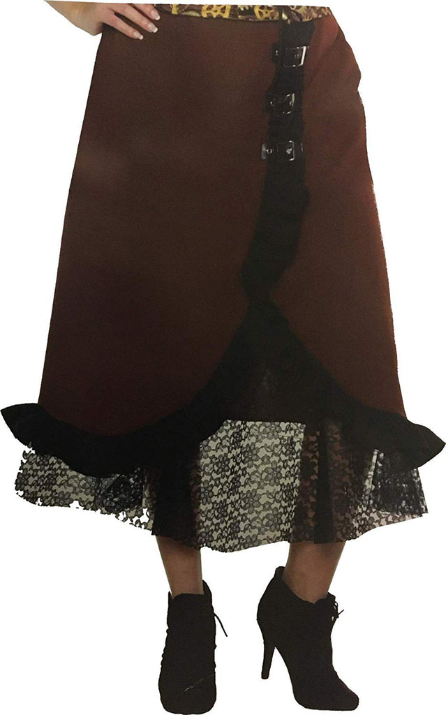 Brown Steampunk Adult Lace Skirt