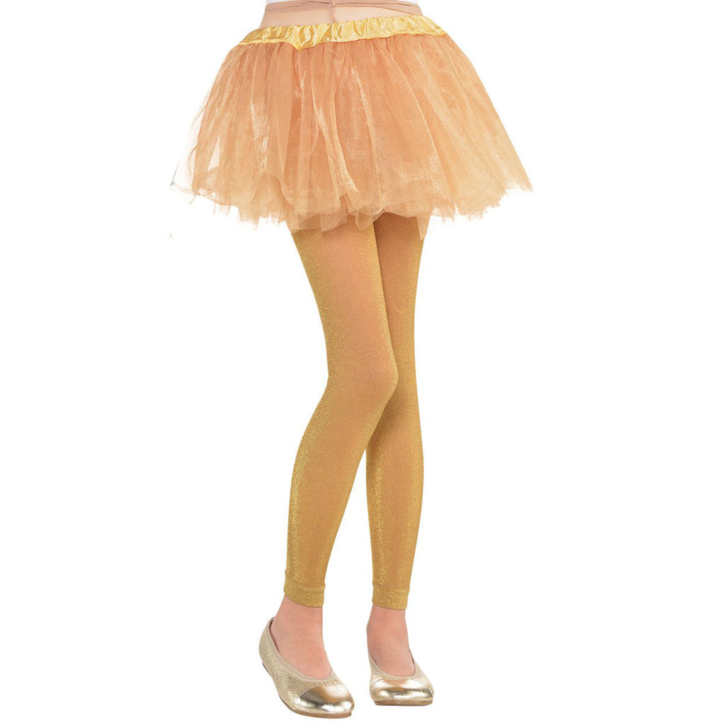 Footless Child Costume Gold Tights