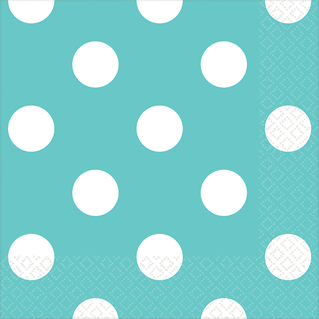 Robin's Egg Blue Dots Party Beverage Napkins