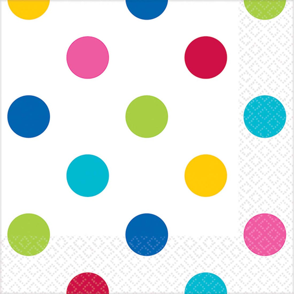 Rainbow Dots Beverage Napkins Party Supplies