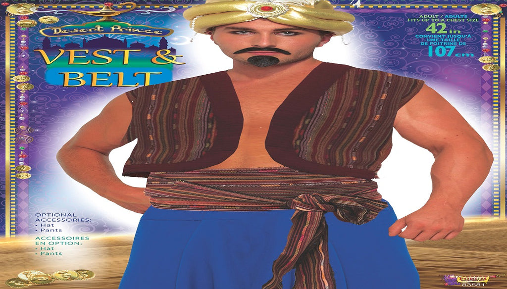 Desert Prince Adult Vest And Belt Set