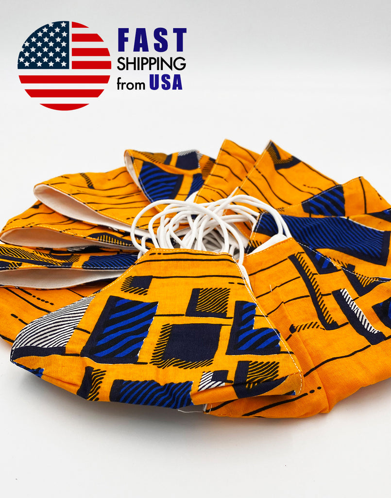 African Print Cotton Wax Cloth Face Mask-M002