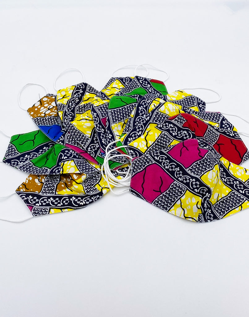 African Print Cotton Wax Cloth Face Mask-M004