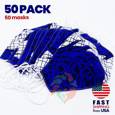 [50 BAG] African Print Cotton Wax Face Mask-F703