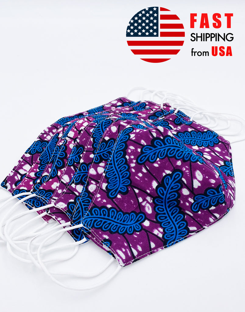African Print Cotton Wax Cloth Face Mask-F703