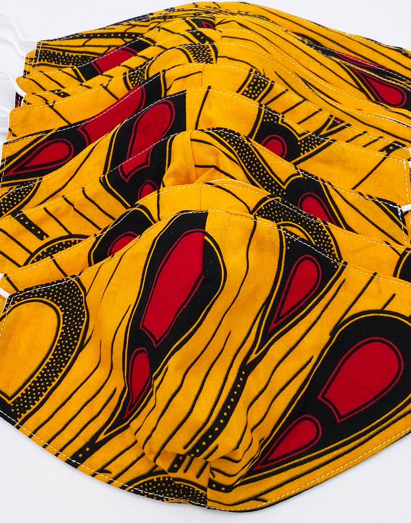 African Print Cotton Wax Cloth Face Mask-F771