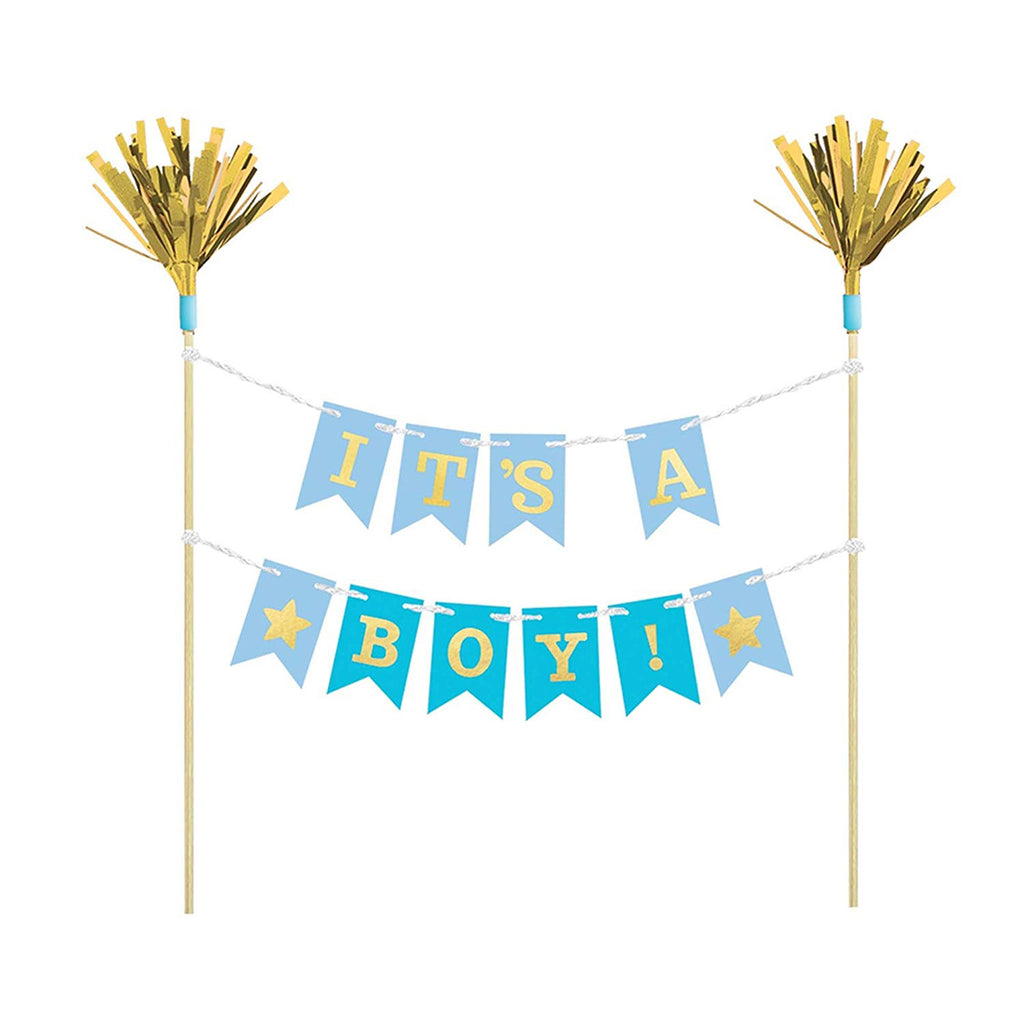 It's a Boy Baby Shower Cake Blue Pick Banner Set