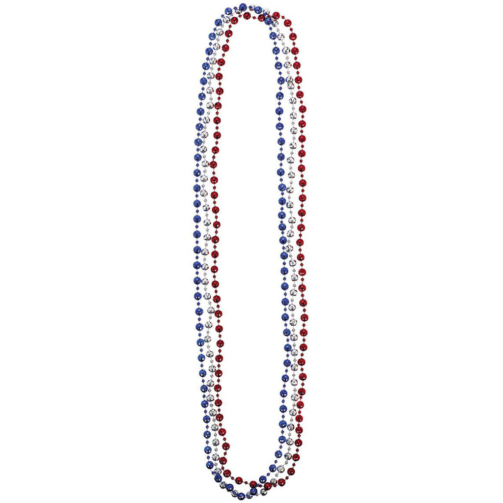 Disco Ball Red Blue Silver Necklace 3 Pack