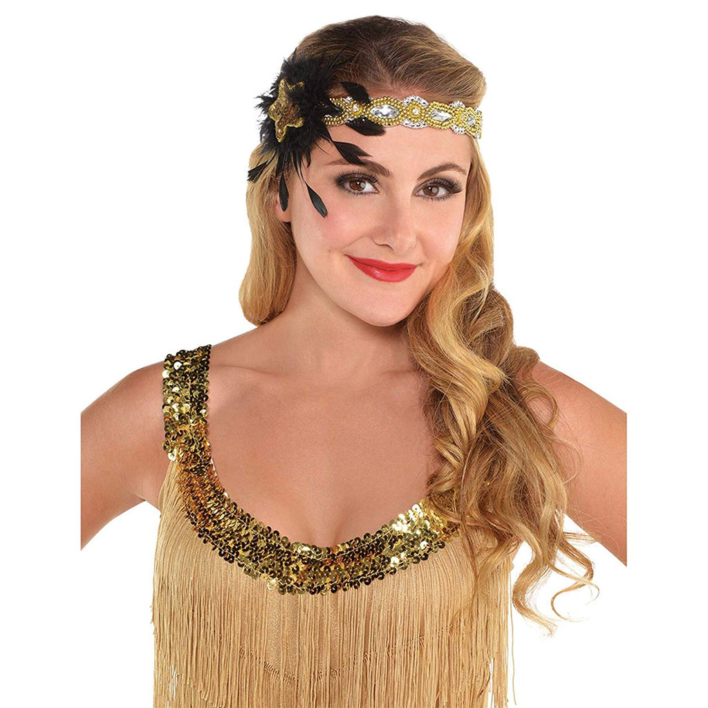 Sequins Feather Headband Glitz & Glam Party