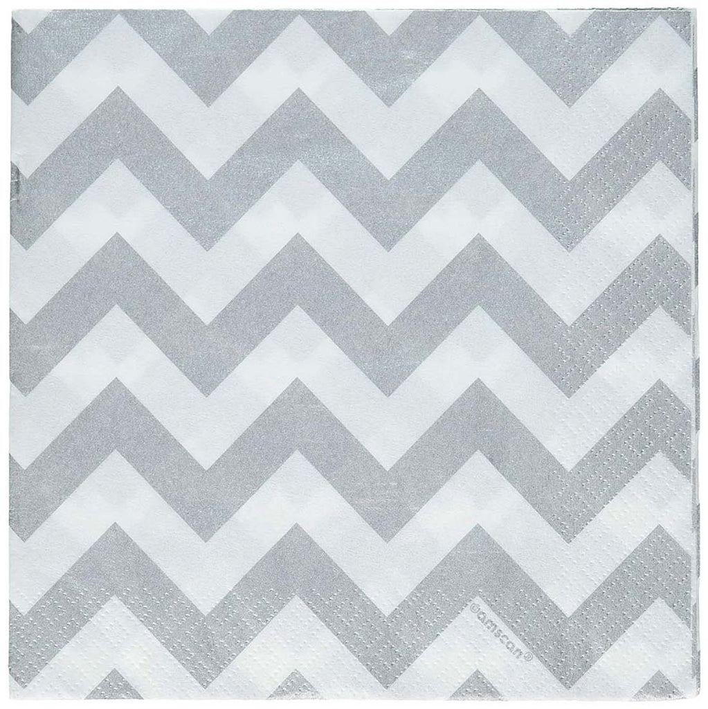 White Chevron Print Luncheon Napkins