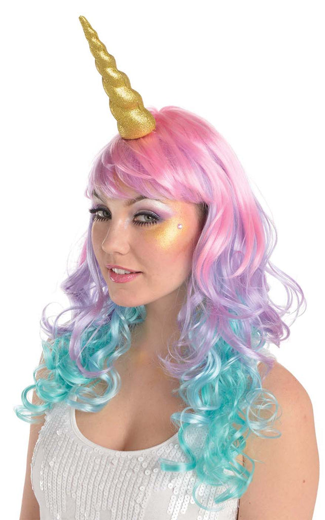 Gold Glitter Adult Unicorn Horn