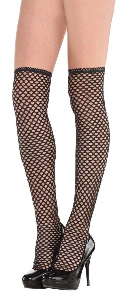 Over The Knee Adult Black Fishnet Socks