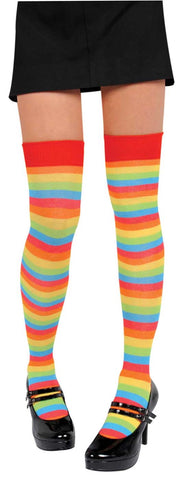 Striped Rainbow Adult Knee High Socks