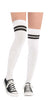 White Black Strip Adult Over The Knee Socks