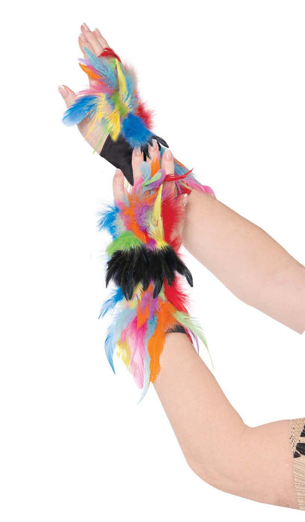 Rainbow Adult Feather Gloves