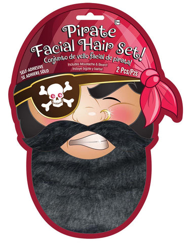 Demon Adult Black Headpiece Beard Set