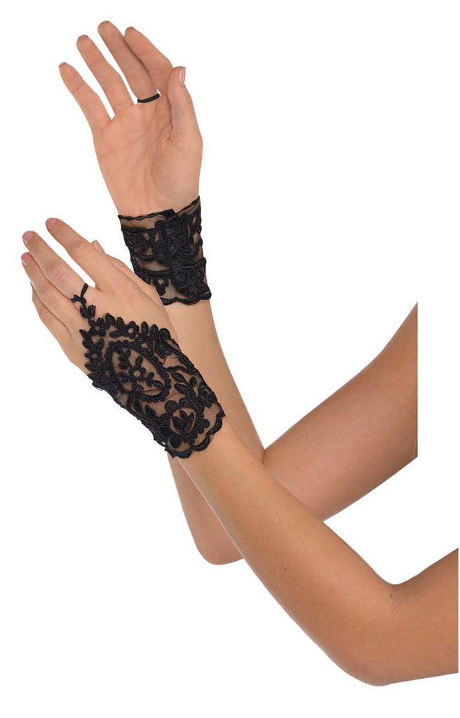 Lace Adult Black Glovelettes