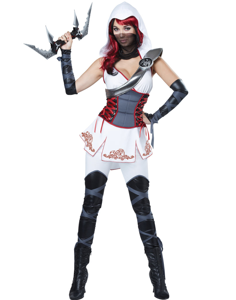 White Alluring Ninja Womens Halloween Costume