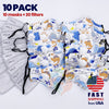 [10 PACK] Blue Dinosaurs Kids Cotton Valve Mask with Filters
