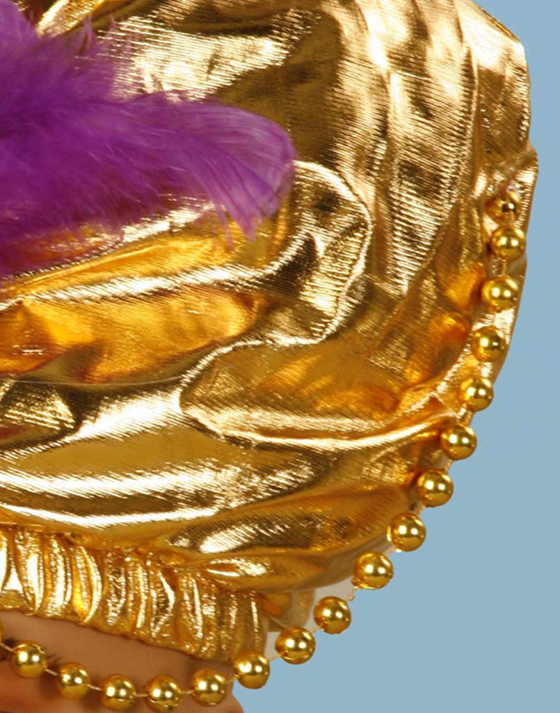 Gold Sultan Turban With Attached Beads