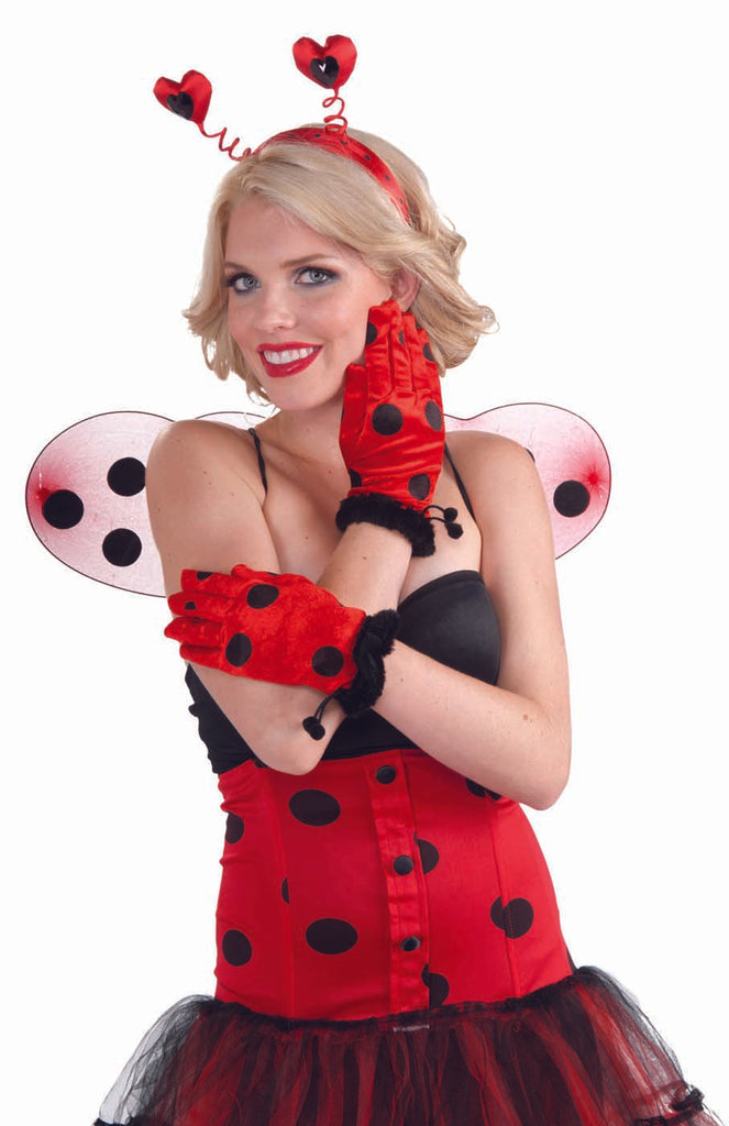 Lady Bug Adult Short Gloves