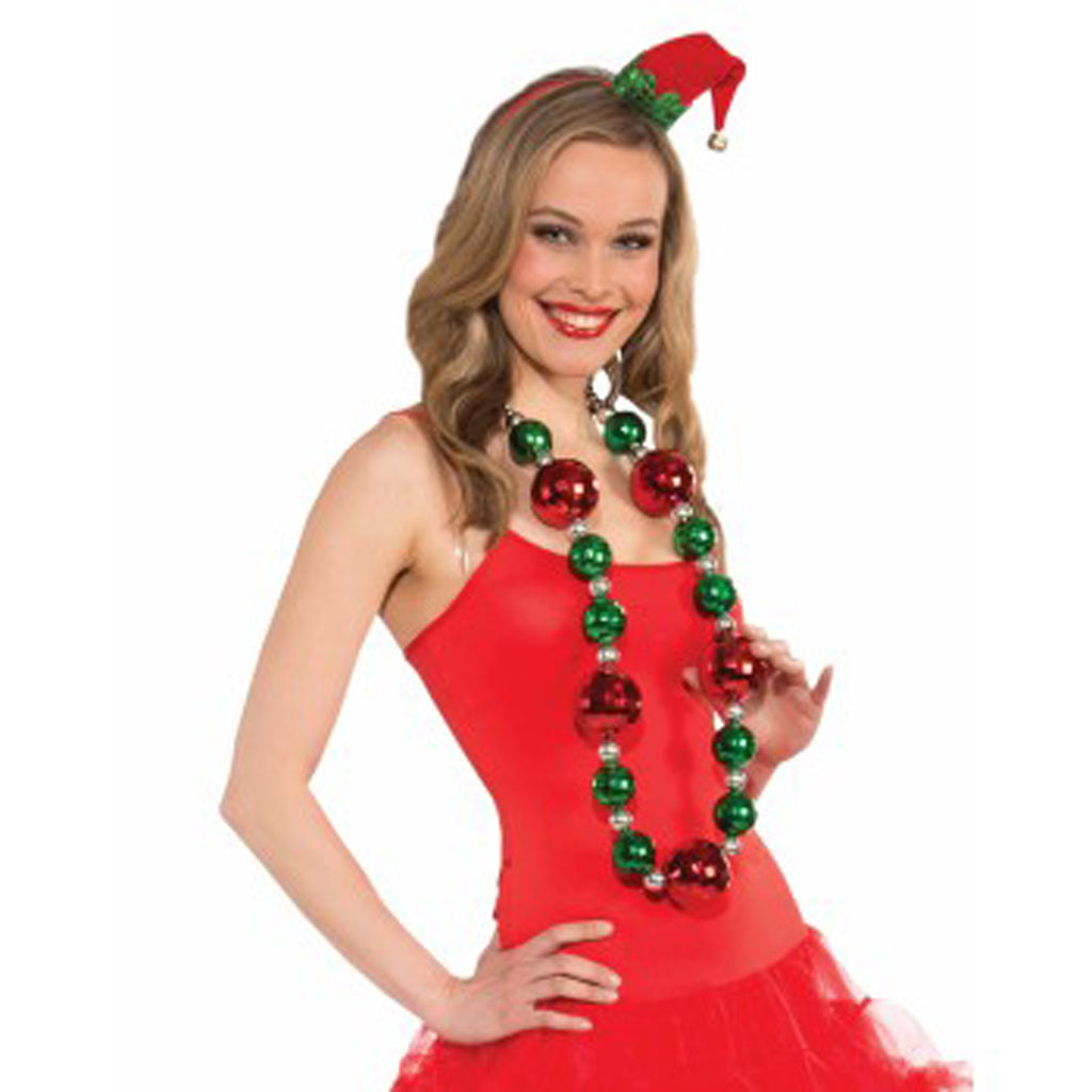 Jumbo Christmas Ornament Bead Necklace