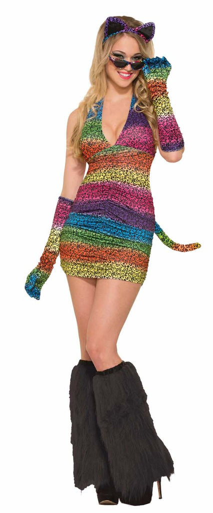 Rainbow Leopard Adult Long Gloves