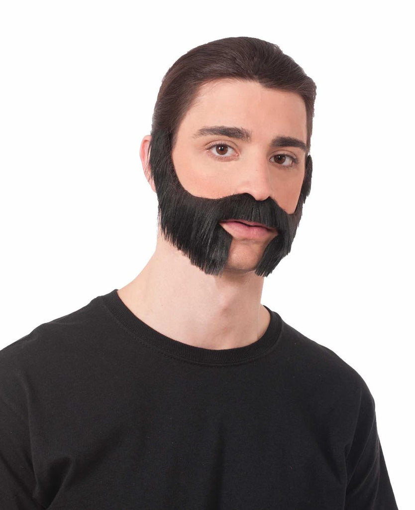 Black Adult Chinless Beard & Moustache Set