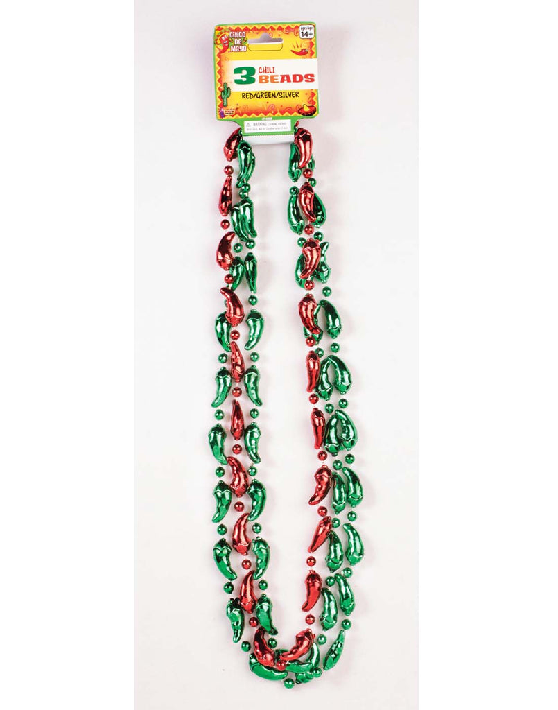 Chili Pepper Adult Cinco De Mayo 3 Bead Necklaces
