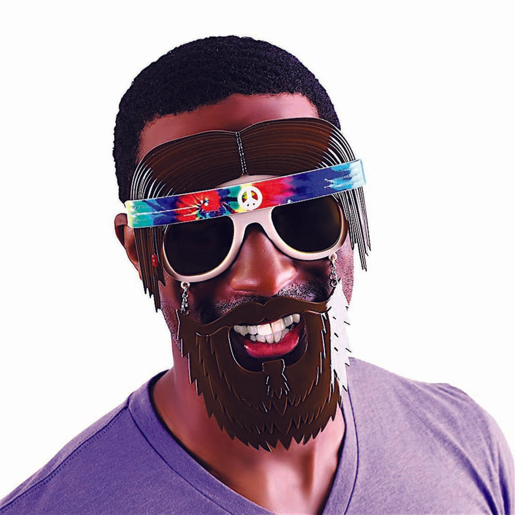 Hippie Adult Sunstaches With Beard
