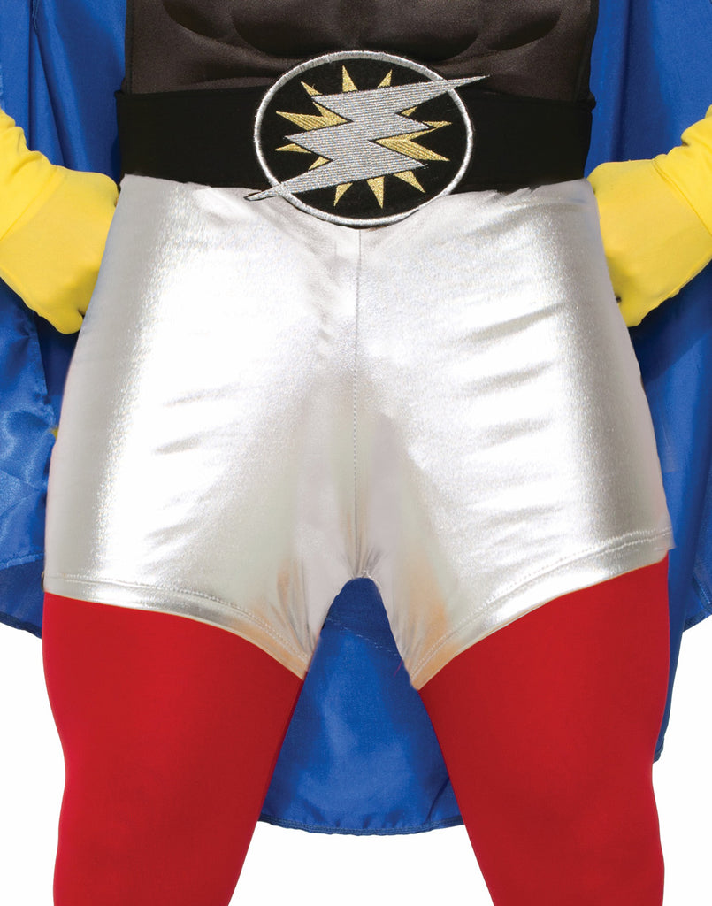 Adult Silver Superhero Shorts