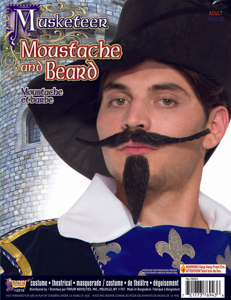 Beard Moustache Adult Musketeer Set