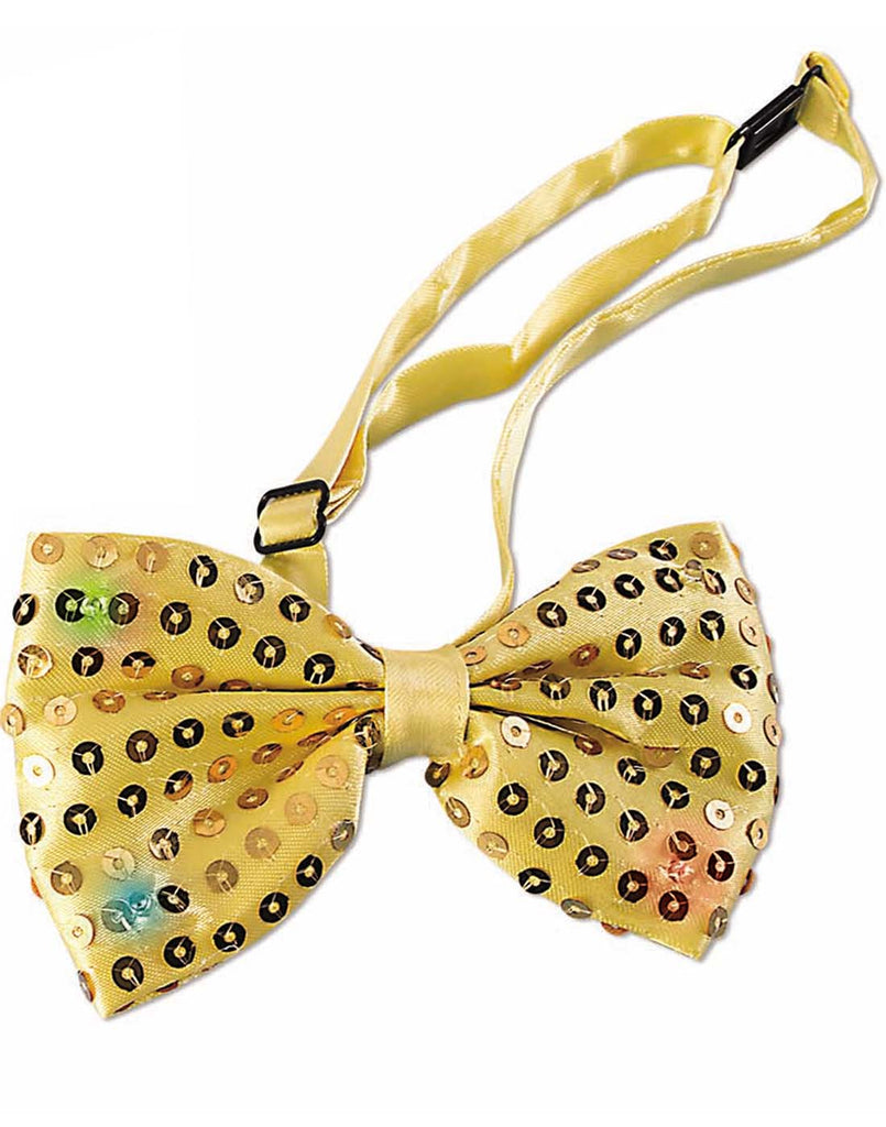 Light Up Gold Sequin Costume Bowtie