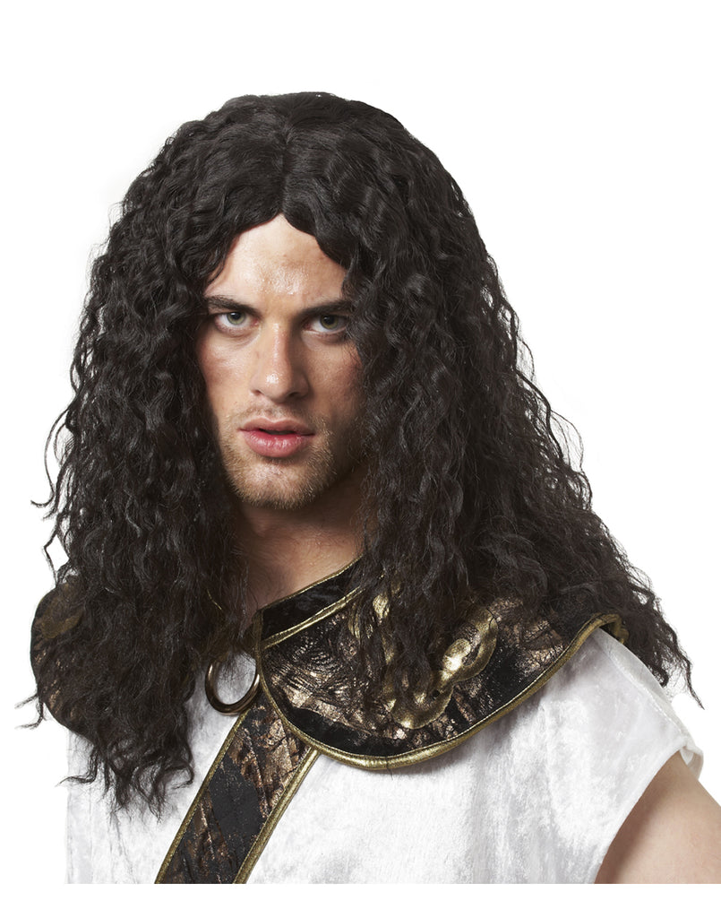 Black Barbarian Adult Black Curly Wig