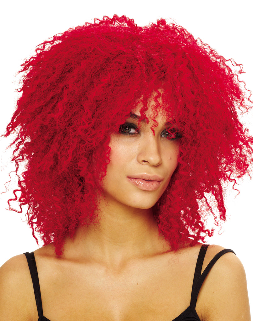 Red Rock Star Punk Cripmped Perm Wig