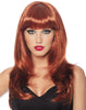 Natural Red Curly Bangs Layered Wig
