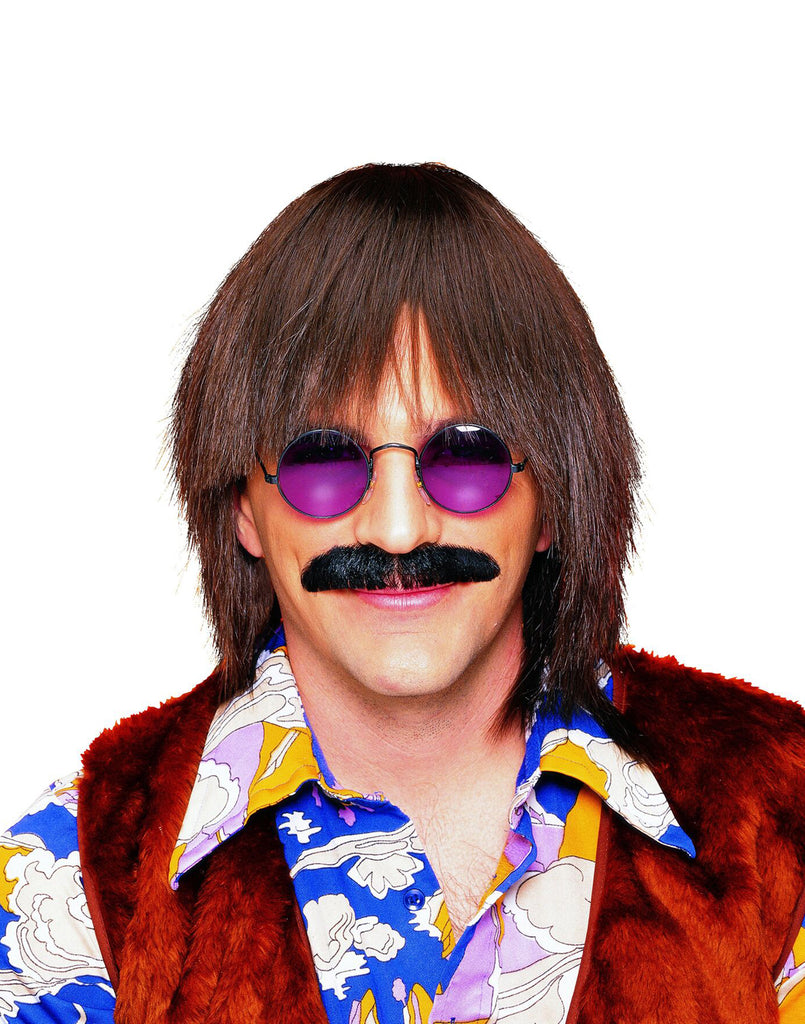 Silly Boy Mens Brown Hippie Wig