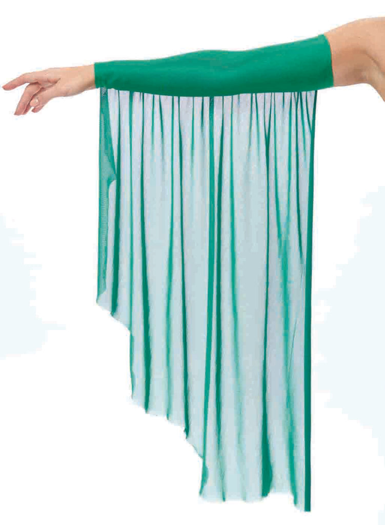 Dark Green Fantasy Adult Flowy Arm Sleeves