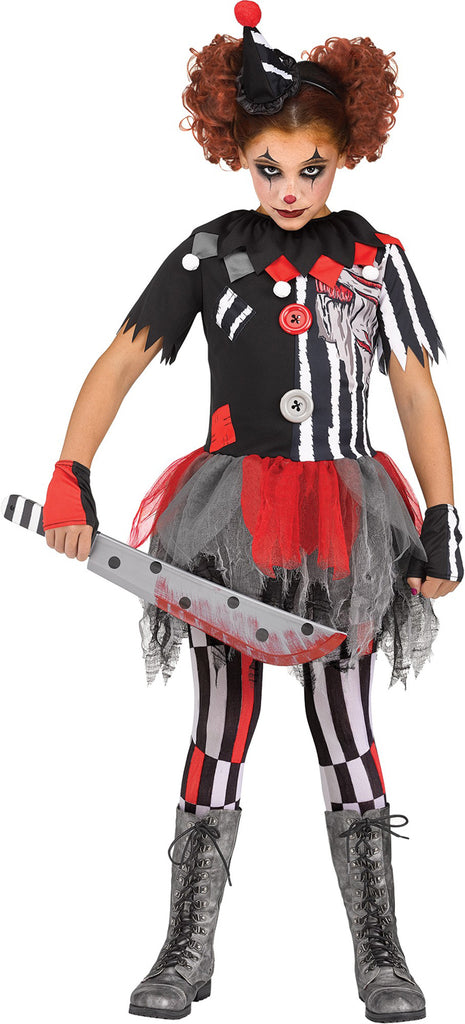 Sinister Circus Girls Child Clown Costume