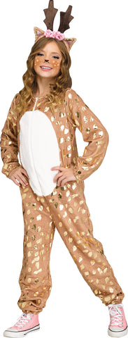 Rose Gold Leopard Girls Animal Costume