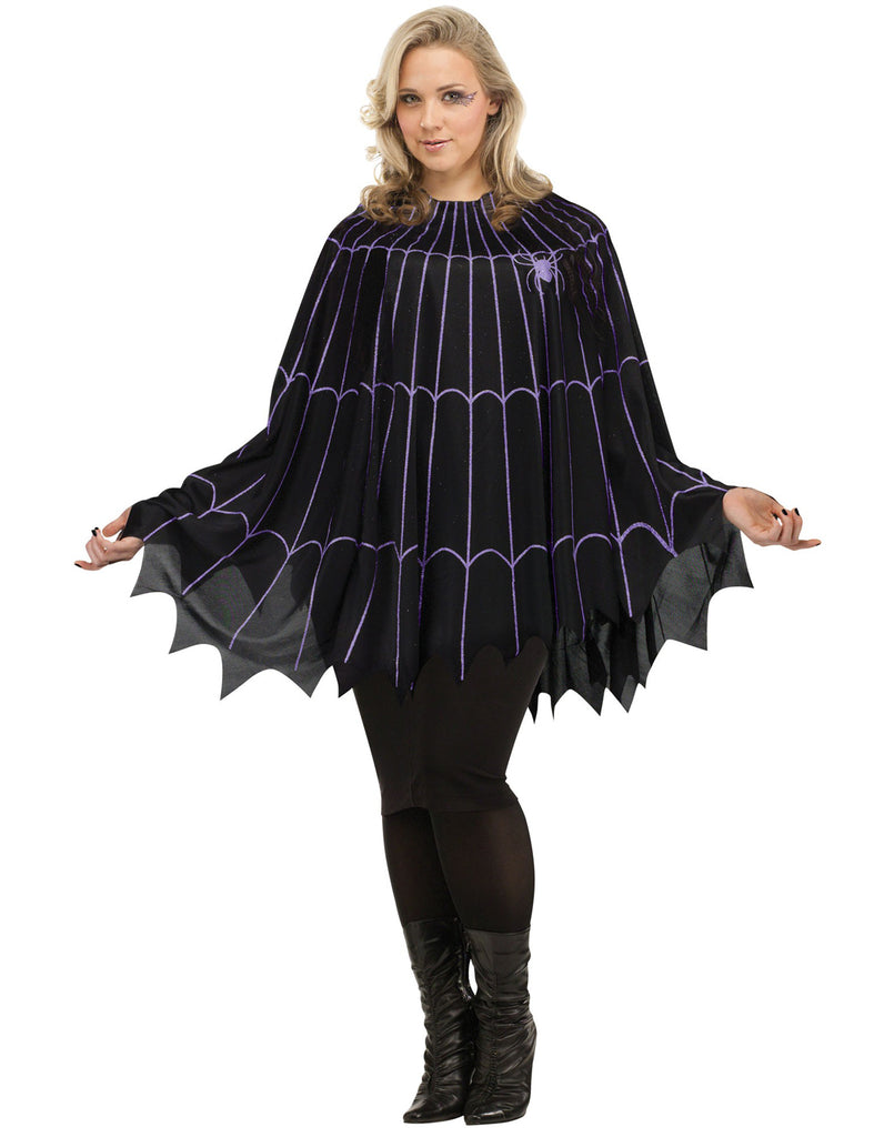 Spider Web Adult Printed Poncho