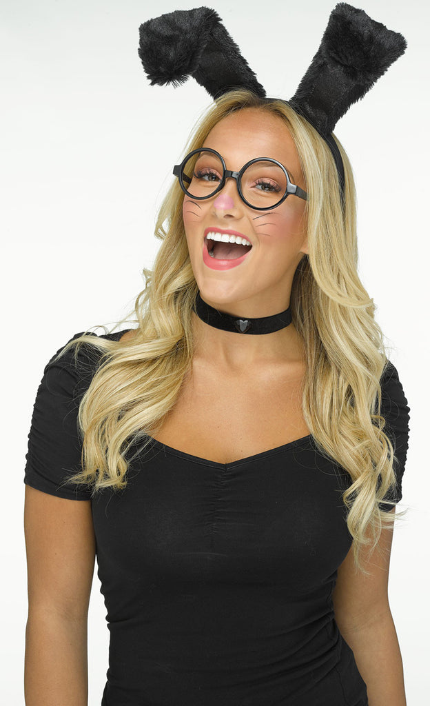 Black Bunny Animal Selfie Womens Accessory Set