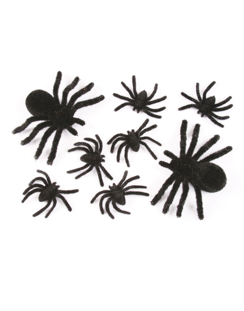 Fuzzy 8 Piece Spider Family Decorations