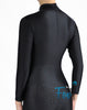 Shiny Spandex Black Mock Neck Long Sleeve Unitard Bodysuit Costume Dancewear-Reg and Plus Size