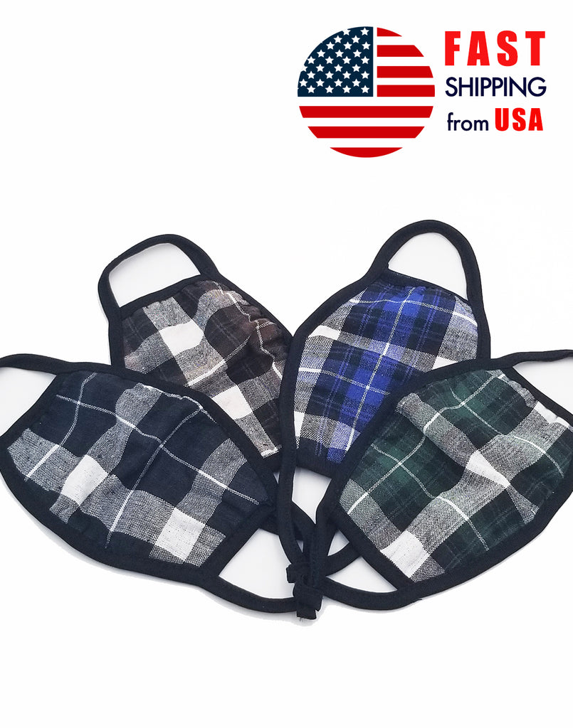 Classic Plaid Cotton Lycra Face Mask