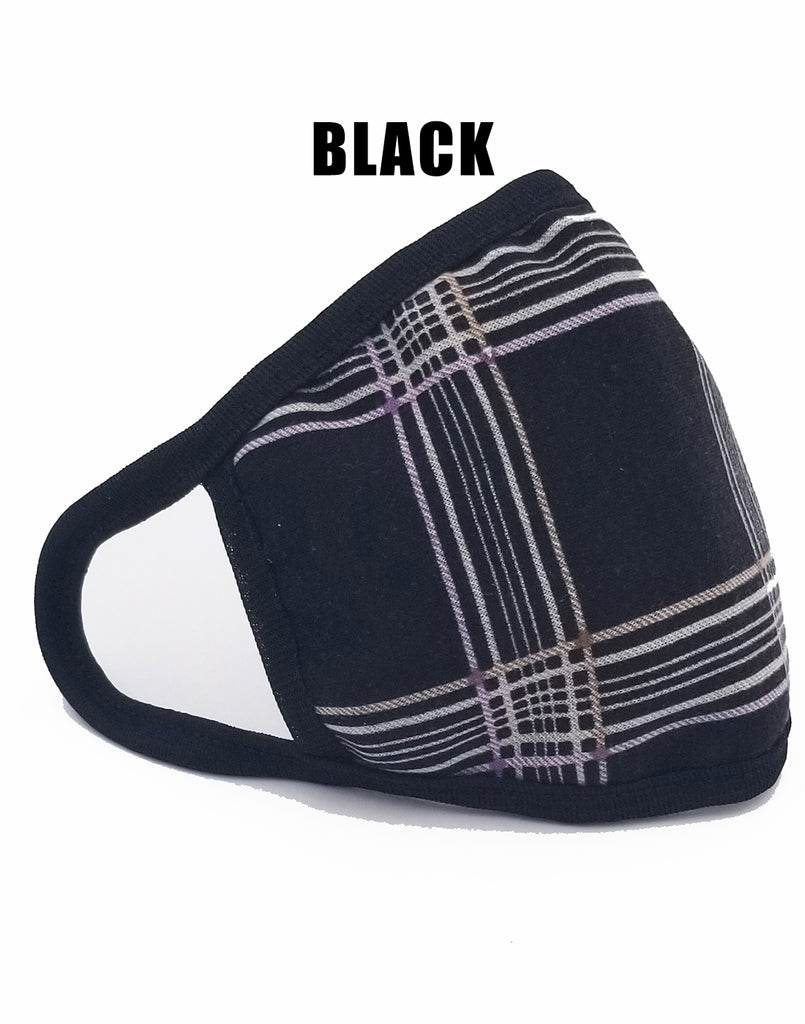 Multi Color Plaid Cotton Face Mask