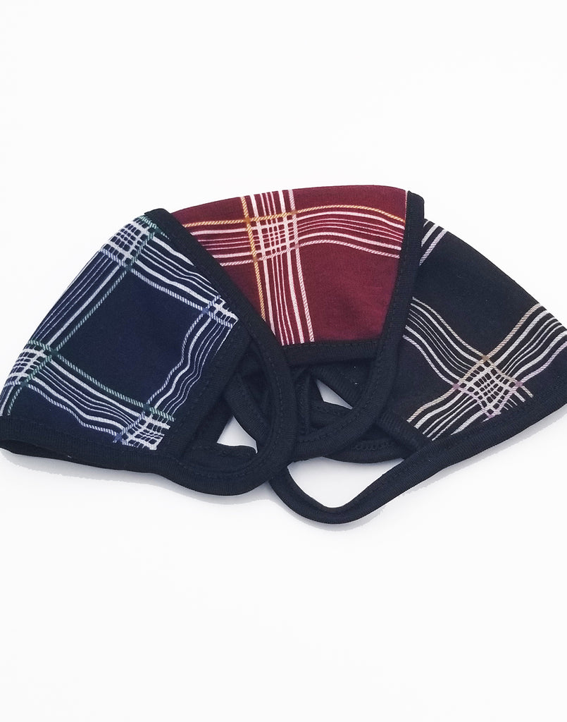 Multi Color Plaid Cotton Face Mask