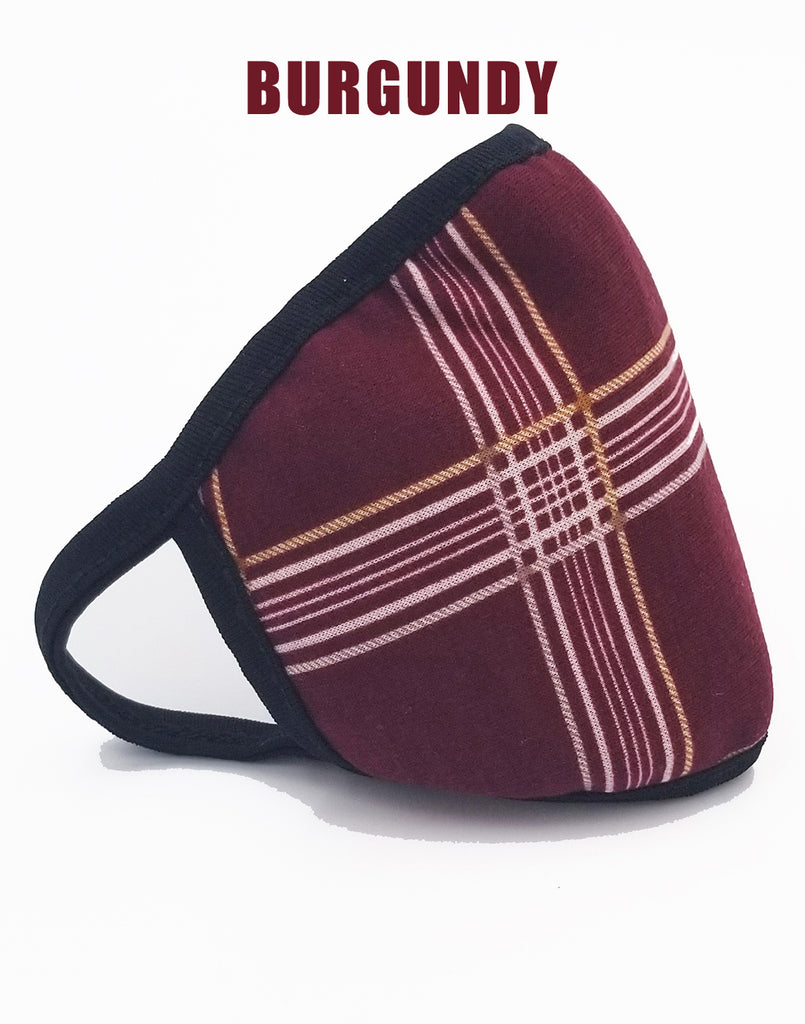 Multi Color Plaid Cotton Face Mask