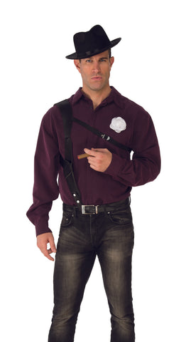 Police Adult Collar And Suspender Set