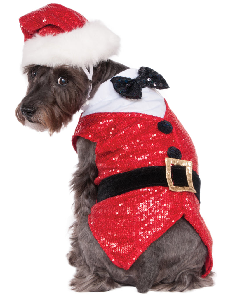 Sequin Santa Claus Pet Christmas Outfit